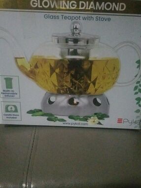 Glowing Diamond Glass Teapot with Stove